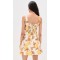 Sample Elegant Camisole Square Neckline Smocked Elastic Back Backless Floral Print Casual Dress