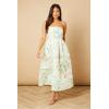 Sample Elegant Bandeau Neckline Tight Waist Backless Floral Print Formal Dress