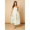 Sample Elegant Bandeau Neckline Tight Waist Backless Floral Print Formal Dress
