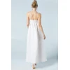 Elegant Camisole Square Neckline Solid Color Floral Embroidered Backless Formal Dress