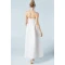 Elegant Camisole Square Neckline Solid Color Floral Embroidered Backless Formal Dress