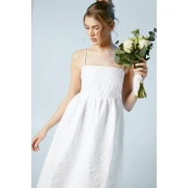 Elegant Camisole Square Neckline Solid Color Floral Embroidered Backless Formal Dress