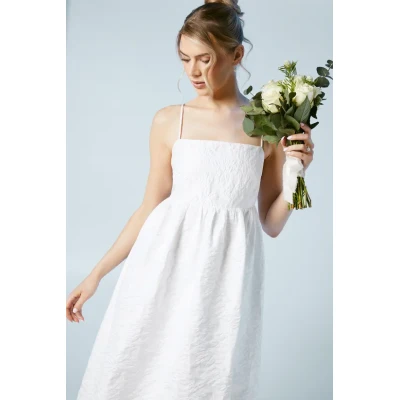 Elegant Camisole Square Neckline Solid Color Floral Embroidered Backless Formal Dress