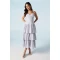 Elegant V- Neckline Sleeveless High Tight Waist Solid Color Formal Tiered Dress