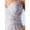 Elegant V- Neckline Sleeveless High Tight Waist Solid Color Formal Tiered Dress