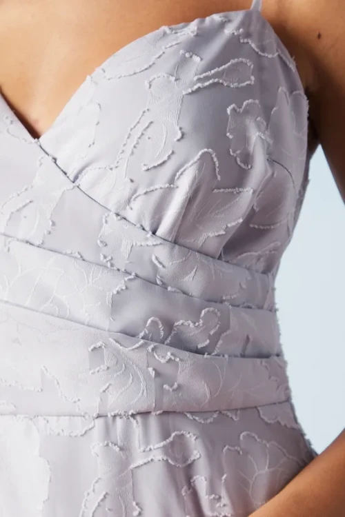 Elegant V- Neckline Sleeveless High Tight Waist Solid Color Formal Tiered Dress