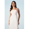 Fashion Elegant Camisole Square Neckline Backless High Waist Solid Color Formal Dress