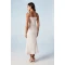 Fashion Elegant Camisole Square Neckline Backless High Waist Solid Color Formal Dress