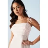Fashion Elegant Camisole Square Neckline Backless High Waist Solid Color Formal Dress