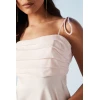 Fashion Elegant Camisole Square Neckline Backless High Waist Solid Color Formal Dress