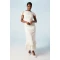 Fashion Luxury Round Neckline Cut Out Solid Color Tiered Ruffle Hem Elegant Dress