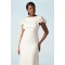 Fashion Luxury Round Neckline Cut Out Solid Color Tiered Ruffle Hem Elegant Dress