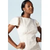 Fashion Luxury Round Neckline Cut Out Solid Color Tiered Ruffle Hem Elegant Dress