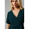 Luxury Elegant V-Neckline Puff Sleeve Solid Color Ruffle Tight Waist Dress