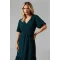 Luxury Elegant V-Neckline Puff Sleeve Solid Color Ruffle Tight Waist Dress