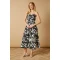 Daily Sample Bandeau Neckline Backless High Waist Floral Print Casual Dress