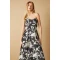 Daily Sample Bandeau Neckline Backless High Waist Floral Print Casual Dress
