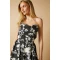 Daily Sample Bandeau Neckline Backless High Waist Floral Print Casual Dress