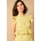 Sample Daily Round Neckline Short Sleeve Cut Out  Solid Color Embroidered Tiered Dress