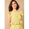 Sample Daily Round Neckline Short Sleeve Cut Out Solid Color Embroidered Tiered Dress