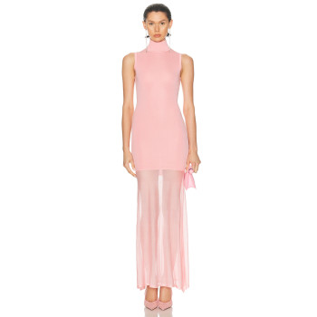 2025 New Design High quality Bodycon Sexy Stylish High neckline Woman's Long Dress