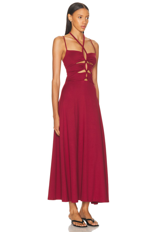 New fashion Fashionable High quality Backless Sleeveless Halter neckline Woman's Long Dress