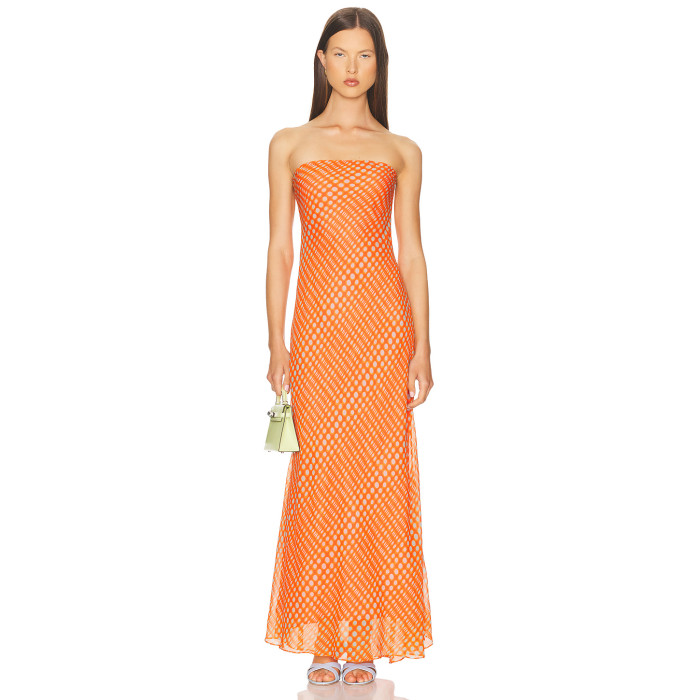 Hot sale High quality Freedom Backless Sleeveless Polka Dot Woman's Off shoulder Dress