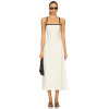 Ladies Camisole Square neckline High quality Backless Sleeveless Elegant Midi Dress