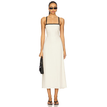 Ladies Camisole Square neckline High quality Backless Sleeveless Elegant Midi Dress