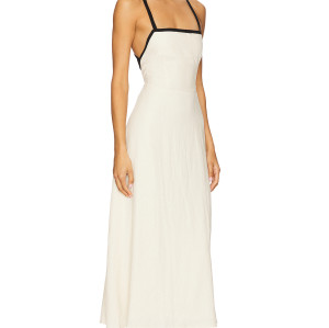 Ladies Camisole Square neckline High quality Backless Sleeveless Elegant Midi Dress