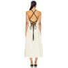 Ladies Camisole Square neckline High quality Backless Sleeveless Elegant Midi Dress