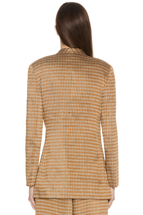 V neckline High quality Business style Flowy Long sleeves Woman's checkered Jacket