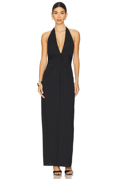 Customized Halter Deep V neck Backless Sleeveless Sexy New fashion Woman's Long Dress