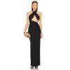 New fashion High quality Halter neckline Backless Sleeveless Cut out Woman's Long Dress