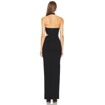 New fashion High quality Halter neckline Backless Sleeveless Cut out Woman's Long Dress
