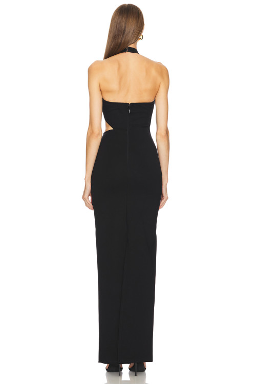 New fashion High quality Halter neckline Backless Sleeveless Cut out Woman's Long Dress