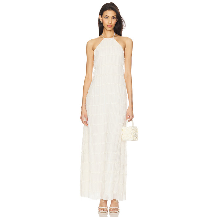 High quality Elegant Halter neckline Freedom Backless Sleeveless Woman's Long Dress