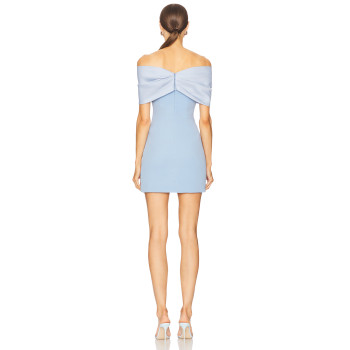 Freendom Romantic Style High quality Bow trims Mini length Off shoulder Woman's Dress