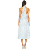 Romantic Elegant High quality Halter neckline Backless Sleeveless Woman's Midi Dress