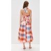 Romantic Freedom Halter neckline Backless Sleeveless Lightweight Woman's Midi Dress