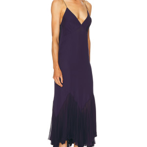 Asymmetric Hem Fluid Glamorous Timeless Ethereal Camisole Deep V neckline Woman's Midi Dress