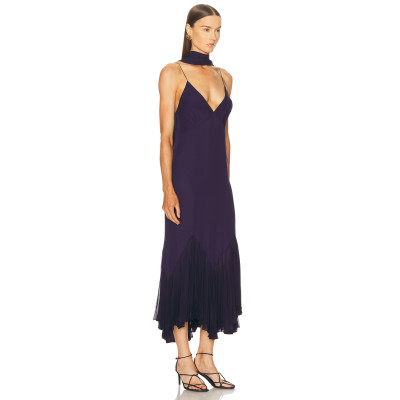 Asymmetric Hem Fluid Glamorous Timeless Ethereal Camisole Deep V neckline Woman's Midi Dress