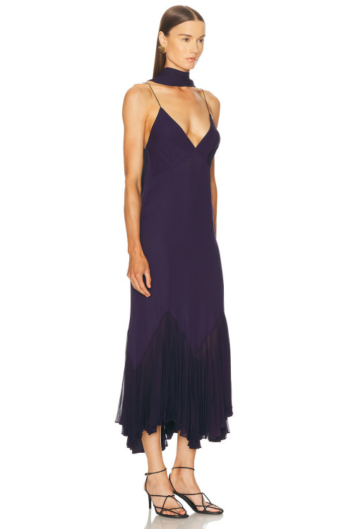 Asymmetric Hem Fluid Glamorous Timeless Ethereal Camisole Deep V neckline Woman's Midi Dress