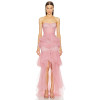 Princess style High quality Off shoulder Backless Sleeveless Woman's High low Dress