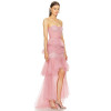 Princess style High quality Off shoulder Backless Sleeveless Woman's High low Dress