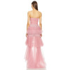 Princess style High quality Off shoulder Backless Sleeveless Woman's High low Dress