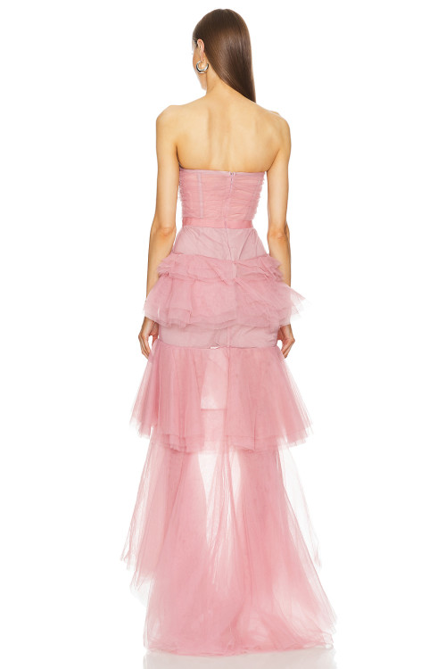 Princess style High quality Off shoulder Backless Sleeveless Woman's High low Dress