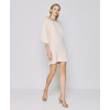 Embellished Trim Smooth Flowy Beige Backless V shaped High quality Woman's Mini Dress