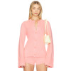 Soft Casual Chic High quality Elegant Flared sleeves Shorts Round neckline Woman's Knitted Blouses