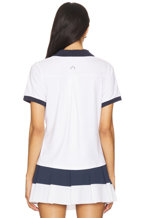 High quality Elegant Polo shirt Buttoned placket Preppy Sporty Woman's Casual Blouses